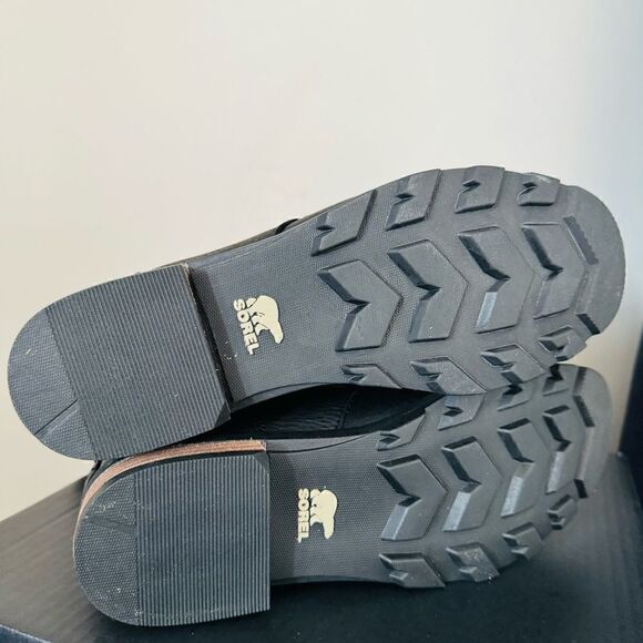 SOREL Emelie Genuine Shearling Lamb Fur Short Lace-Up Boot, Black, Size 9.5, NWT - Picture 8 of 17